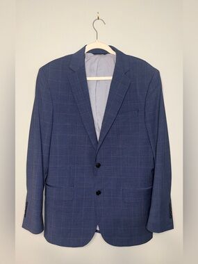 Brooks Brothers Explorer Regent Fit Blue Check Wool Blend Sport Coat Sz 40R
